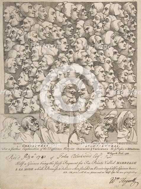Characters and Caricaturas, April 1743., April 1743. Creator: William Hogarth.