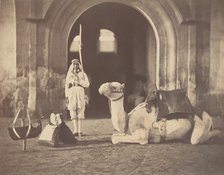 [Soldier and Military Camel], 1866. Creator: Gustave Le Gray.