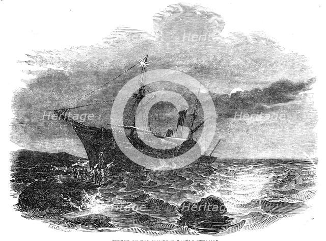Wreck of the Windsor Castle steamer, 1844. Creator: Ebenezer Landells.
