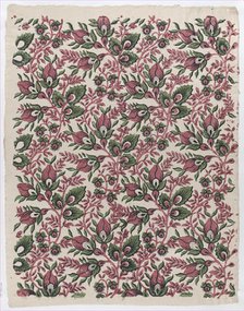 Sheet with overall floral and vine pattern, late 18th-mid-19th century., late 18th-mid-19th century. Creator: Anon.