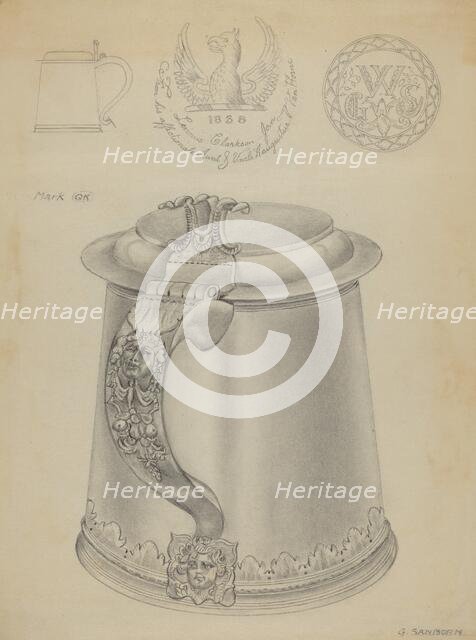 Silver Tankard, c. 1936. Creator: Gordon Sanborn.