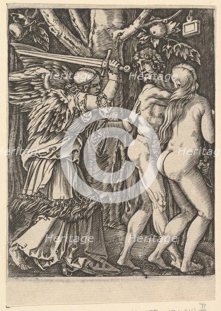 The Expulsion from the Paradise, after Dürer, ca. 1500-1534. Creator: Marcantonio Raimondi.