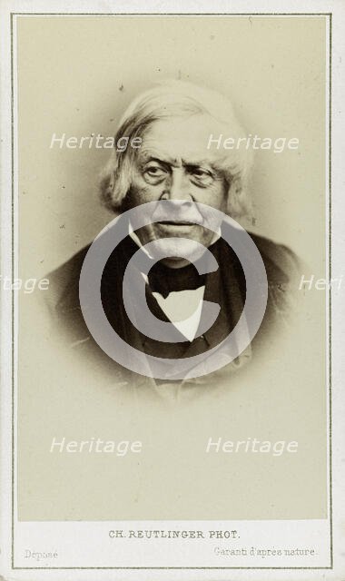 Portrait of Jules Michelet (1798-1874) , c. 1870. Creator: Photo studio Reutlinger, Paris  .