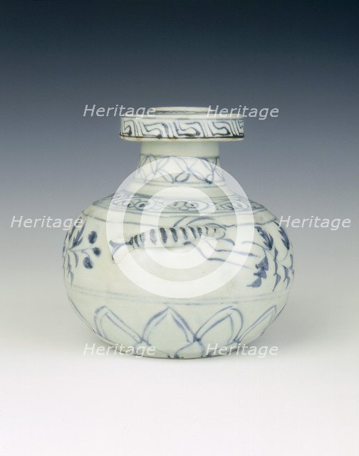 Blue and white kendi, China, c1279-c1368. Artist: Unknown