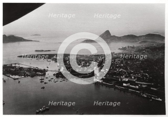 Aerial view of Rio de Janeiro, Brazil, from a Zeppelin, 1930 (1933). Artist: Unknown