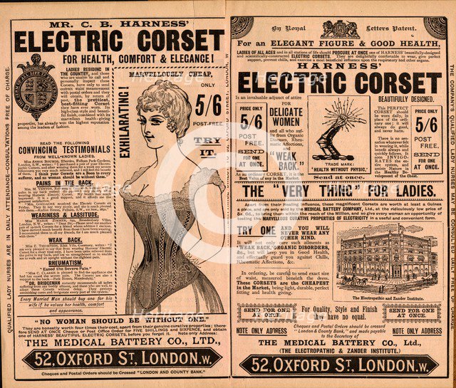 Harness Electropathic belt, 1890s. Artist: Unknown
