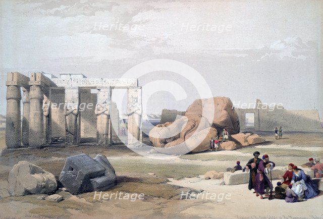 'Fragments of the Great Colossi, at the Memnonium', 19th century. Artist: David Roberts