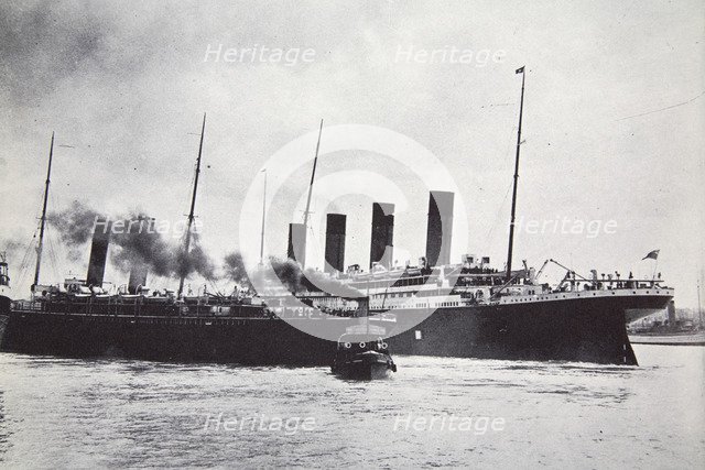 The RMS 'Titanic' leaving Southampton, 10 April 1912. Artist: Unknown