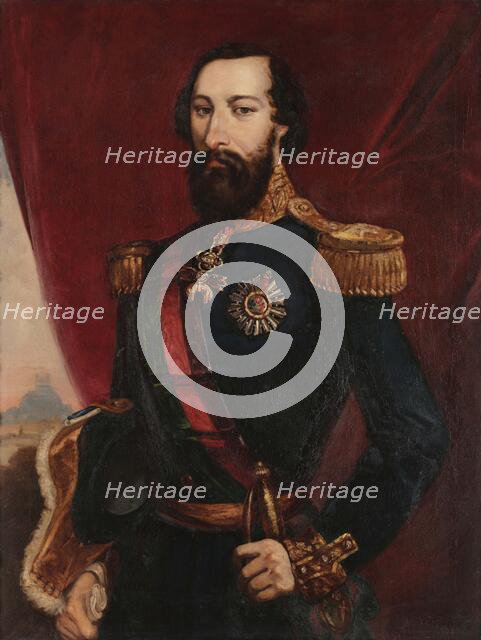 Portrait of King Ferdinand II of Portugal (1816-1885), c1856. Creator: Bordalo Pinheiro, Manuel Maria (1815-1880).