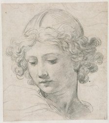 Study for the Head of St. Michael, 1633. Creator: Pietro da Cortona (Italian, 1596-1669).