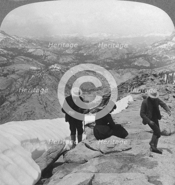 View from Clouds Rest over Tenaya Lake to the distant Matterhorn, California, USA, 1902. Artist: Underwood & Underwood