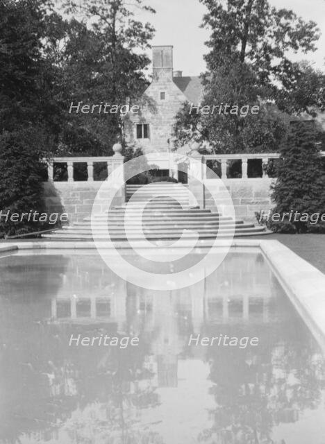 Savage, Samuel A., Mrs., residence and garden, 1929 June 3. Creator: Arnold Genthe.