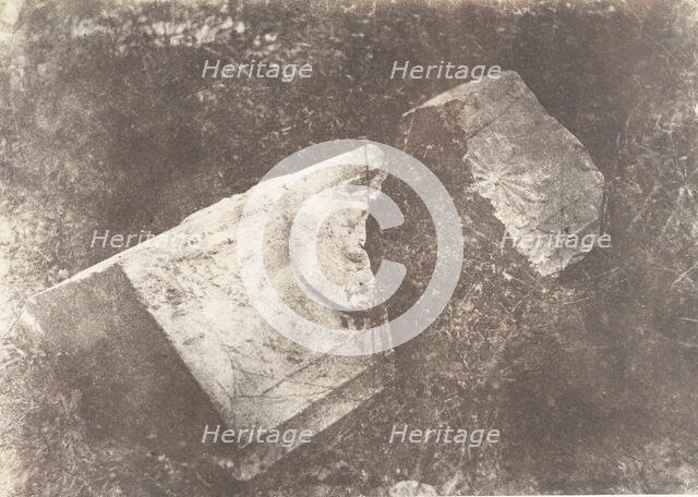 Jérusalem, Tombeau des rois de Juda, Fragments d'un sarcophage, 1854. Creator: Auguste Salzmann.