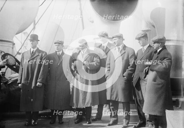 Jake Daubert, Josh Devore, Larry Doyle, Rube Marquard, Art Devlin, Fred Merkle...(baseball), 1911. Creator: Bain News Service.