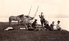 Picnic. Group of Men on the River Shore, 1900. Creators: I. A. Podgorbunskii, V. I. Podgorbunskii.