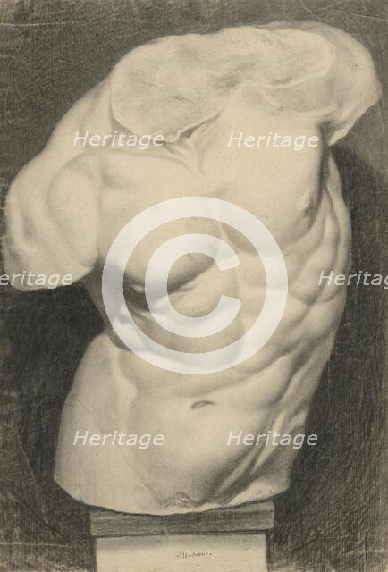 Study of a torso cast, 1856/1859. Creator: Frantisek Klimkovic.