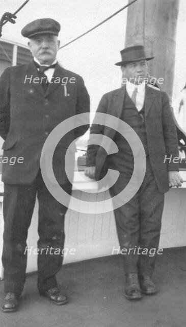 Two men on deck of ship, between c1900 and 1916. Creator: Unknown.