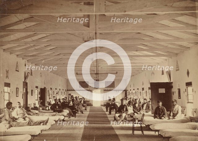 Armory Square Hospital, Interior of Ward K, ca. 1863. Creator: Attributed to Alexander Gardner.