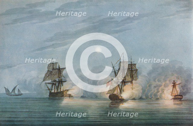 'Capture of the Badere-I-Zaffér', c1809. Artist: Nicholas Pocock.