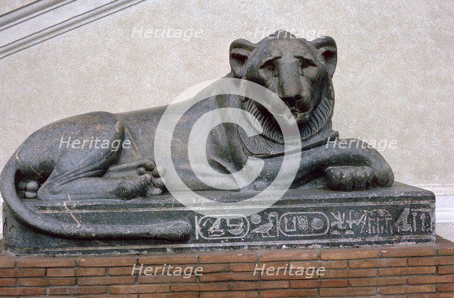 Egyptian sculpture of a lion. Artist: Unknown