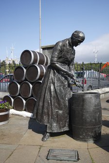 Herring Girl statue, Stornoway harbour, Isle of Lewis, Outer Hebrides, Scotland, 2009.