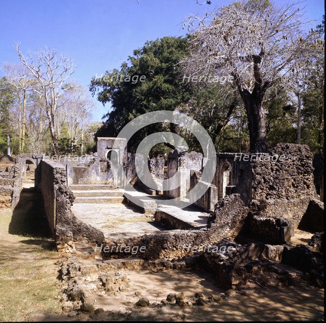 View of the ruins of Gede, with the remains of an ancient Swahili site, in Malindi, Kenya.