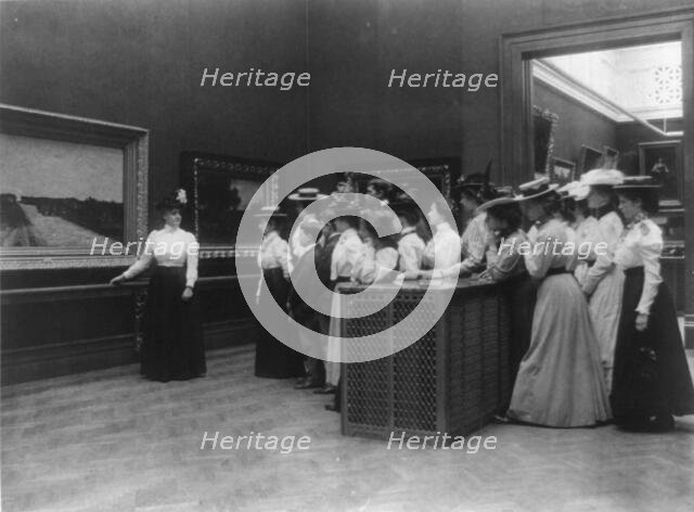 A class visiting the Art Gallery, (1899?). Creator: Frances Benjamin Johnston.