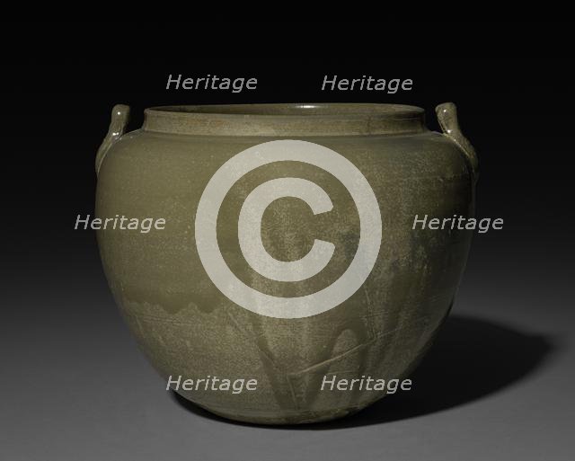 Jar with Handles: Yue ware, c. 800s. Creator: Unknown.