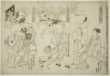 Cooling off at Ryogoku: A Set of Three (Ryogoku suzumi sanpukutsui), c. 1748. Creator: Okumura Masanobu.