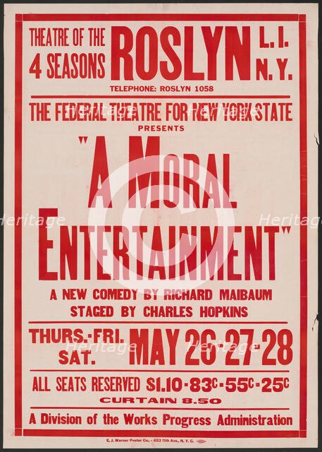 A Moral Entertainment, Roslyn, NY, 1938. Creator: Unknown.