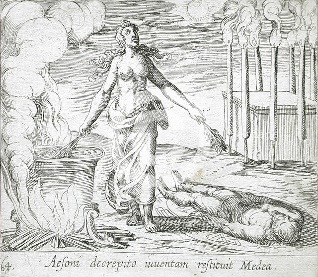 Medea Restoring Aeson's Youth, published 1606. Creators: Antonio Tempesta, Wilhelm Janson.