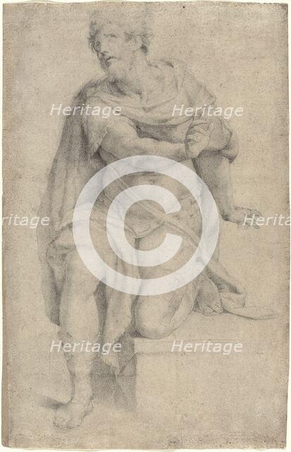 Study of a Kneeling Saint, 1570/75. Creator: Orazio Samacchini.