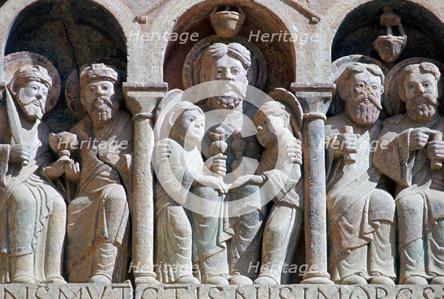Detail from the west front of Conques Abbey, 11th century. Artist: Unknown