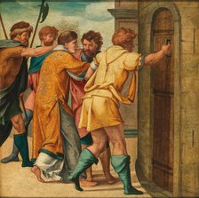 Saint Cyriacus is led to Prison (Cyriacus altar from St. Kunibert in Cologne), after 1532. Creator: Bruyn, Bartholomaeus (Barthel), the Elder (1493-1555).