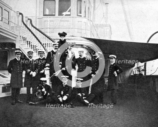 Group portrait on board the royal yacht Victoria and Albert, Copenhagen, 1908.Artist: Queen Alexandra
