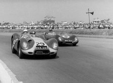 Lister Jaguar, Stirling Moss, Silverstone 1958. Creator: Unknown.