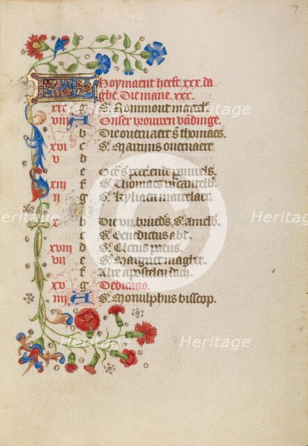 July Calendar Page; Book of Hours, after 1460. Creator: Unknown.