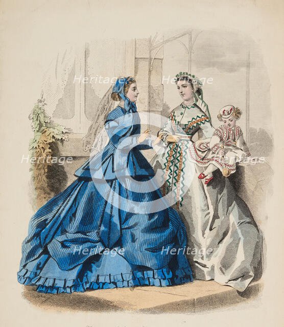 Fashion plate - Journal des Demoiselles, 1865. Creator: Gilquin fils.