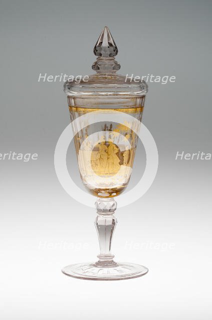 Wine Glass and Cover, Bohemia, c. 1730. Creator: Bohemia Glass.