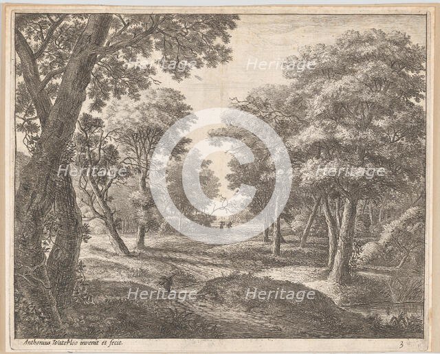 A Path Through the Woods, 17th century. Creator: Anthonie Waterloo.