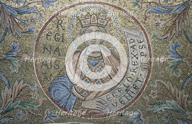 The Queen of Sheba (Detail of Interior Mosaics in the St. Mark's Basilica), 13th century. Artist: Byzantine Master  