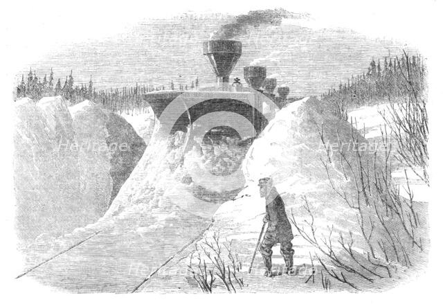 Snow-Plough on the Grand Trunk Railway of Canada, 1870. Creator: Unknown.