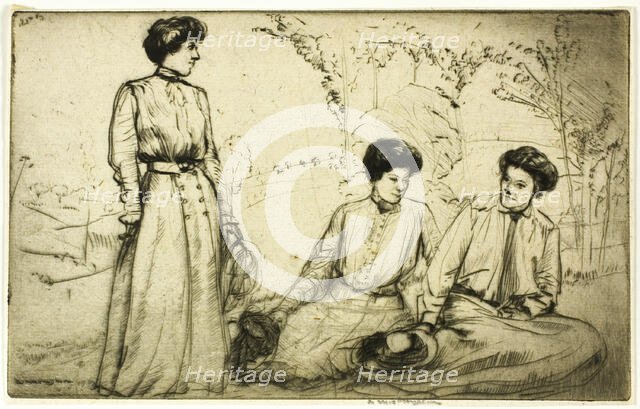 Three Girls, 1909. Creator: Donald Shaw MacLaughlan.