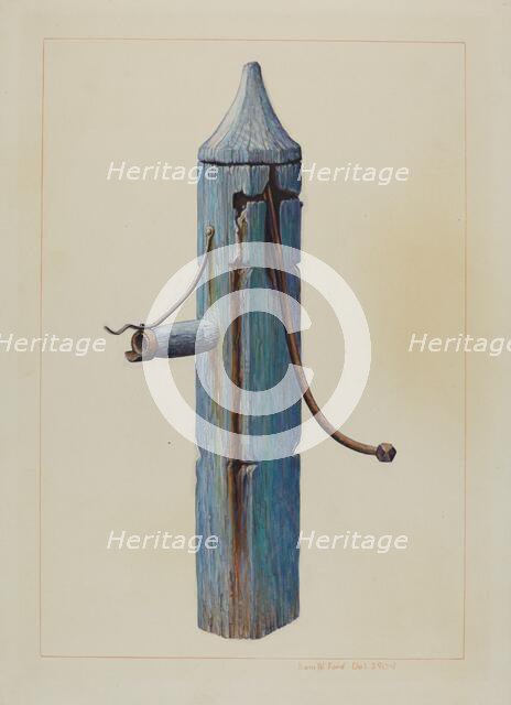 Pump, c. 1938. Creator: Samuel W. Ford.