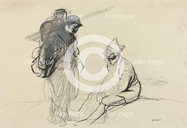 Poilu and Tommy Conversing, c. 1914/1919. Creator: Jean Louis Forain.