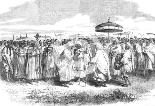 The Abyssinian Expedition: priests and villagers of Wadela singing the Song of Moses..., 1868. Creator: Unknown.