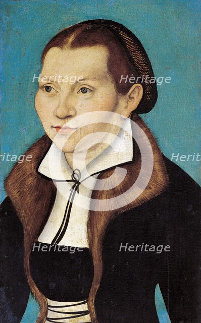 Portrait of Katharina Luther, née Katharina von Bora (1499-1552), 1529. Creator: Cranach, Lucas, the Elder (1472-1553).