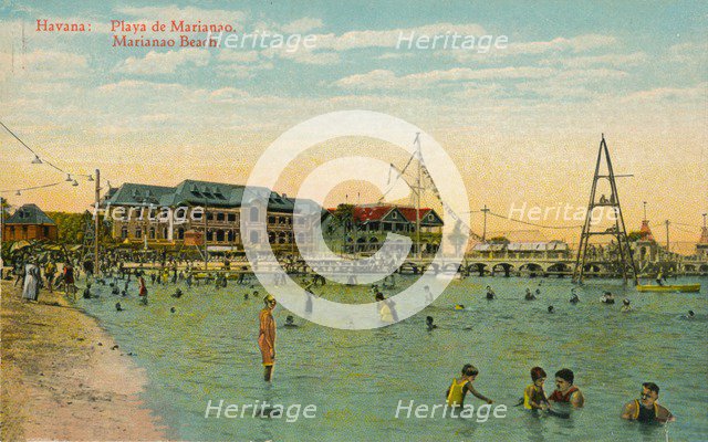 Marianao Bathing Beach, Havana, Cuba, c1910. Artist: Unknown