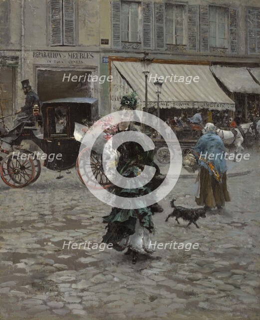 Crossing The Street, 1873-75. Creator: Giovanni Boldini.