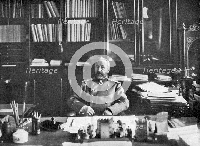 Alexei Nikolaievich Kuropatkin in his library, 1904-5. Artist: Unknown